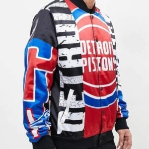 Detroit Pistons Mashup Satin Varsity Jacket