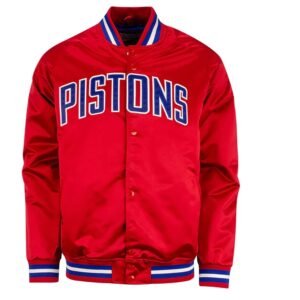 Detroit Pistons Red Lightweight Satin Jacket