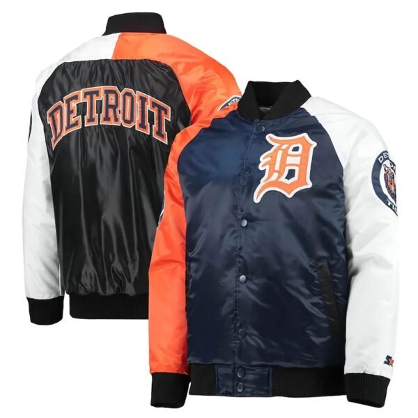Detroit Tigers Tri-Color Varsity Satin Jacket