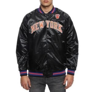 Hardwood Classics NY Knicks Satin Black Jacket