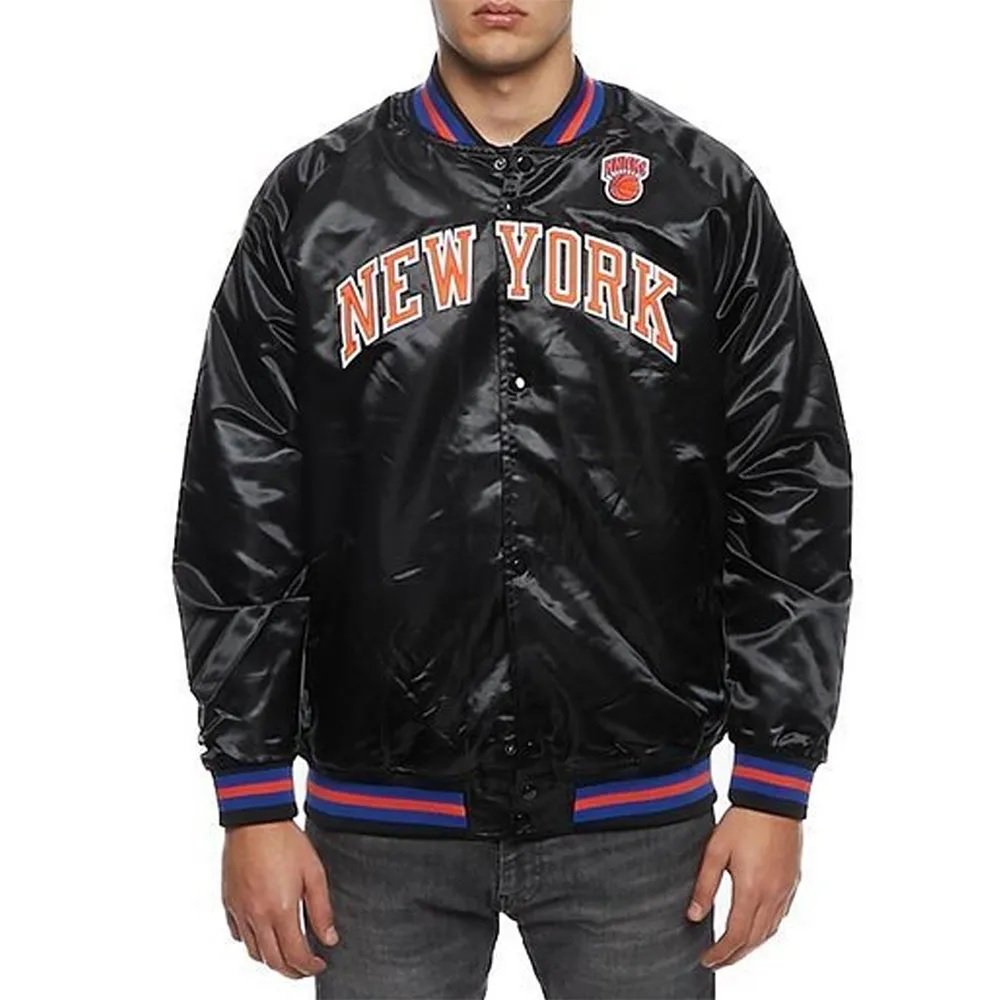 Hardwood Classics NY Knicks Satin Black Jacket