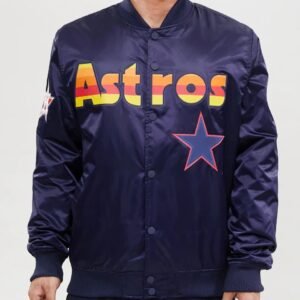 Houston Astros Wordmark Satin Varsity Jacket