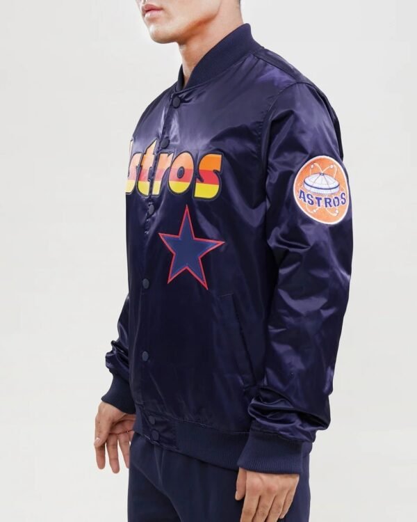 Houston Astros Wordmark Satin Varsity Jacket