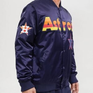 Houston Astros Wordmark Satin Varsity Jacket