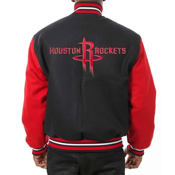 Houston Rockets Black and Red Varsity Wool Jacket