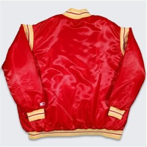 Houston Rockets Teddy Red Varsity Satin Jacket