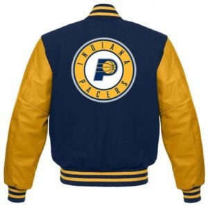 Indiana Pacers Letterman Blue and Yellow Jacket