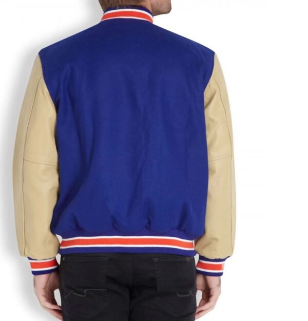 Mens New York Knicks Blue Letterman Jacket