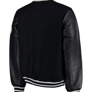 NY Yankees Varsity Wool Leather Black Jacket