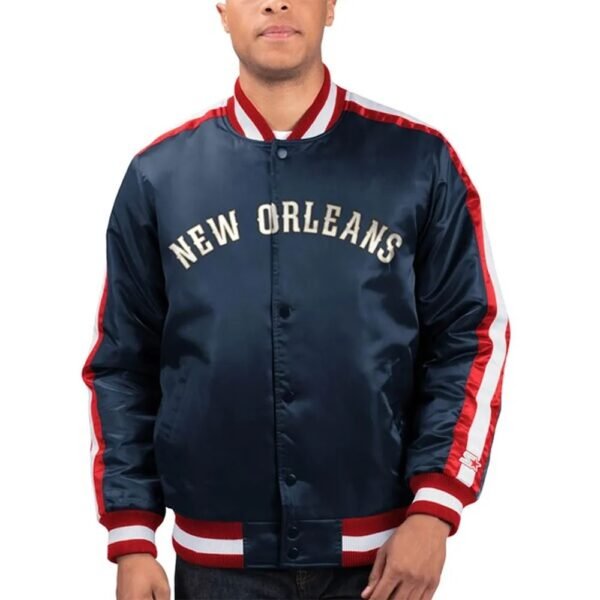 Navy The Offensive New Orleans Pelicans Satin Jacket