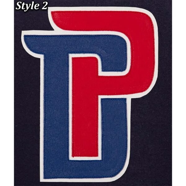Navy White Detroit Pistons Varsity Jacket