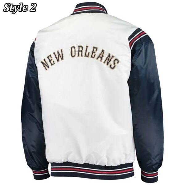 New Orleans Pelicans Renegade Varsity White Navy Jacket