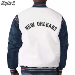 New Orleans Pelicans Renegade Varsity White Navy Jacket