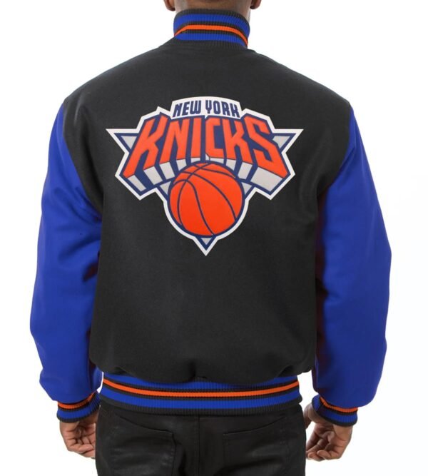 New York Knicks Black & Blue Wool Varsity Jacket
