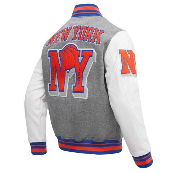 New York Knicks Mashup Wool & Leather Varsity Jacket