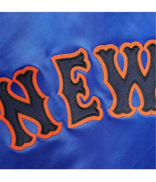 New York Mets Full-Snap Royal Blue Satin Jacket