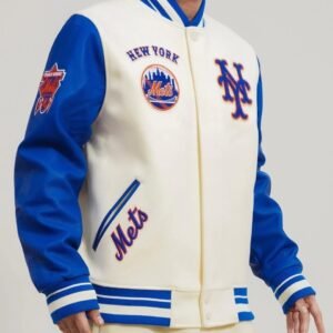 New York Mets Retro Classic Rib Wool Varsity Jacket