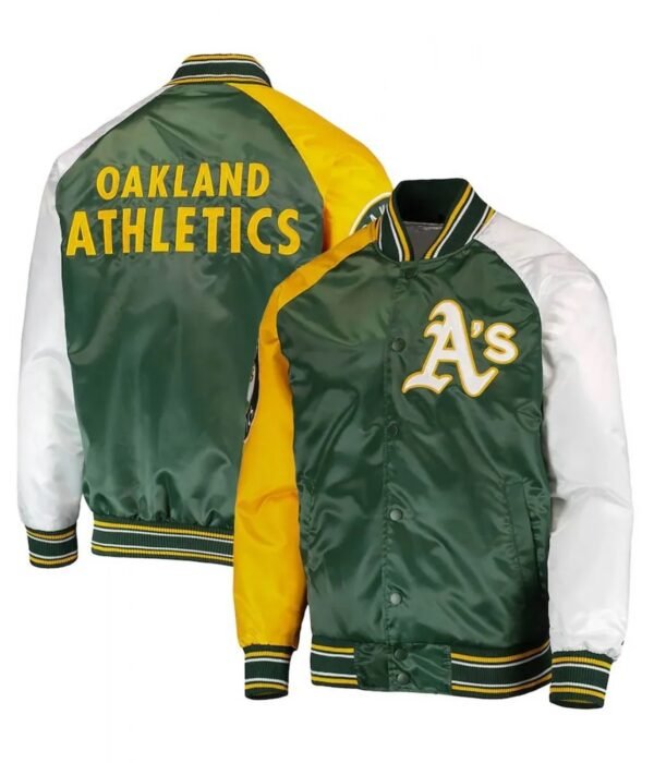 Oakland Athletics Reliever Satin Varsity Jacket