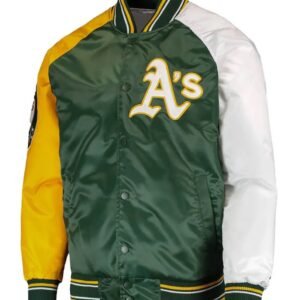 Oakland Athletics Reliever Satin Varsity Jacket