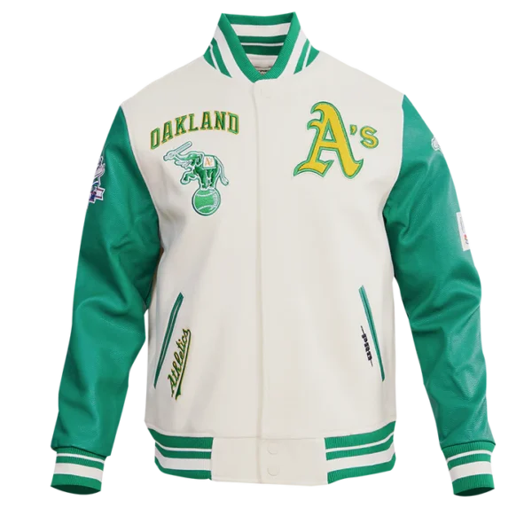 Oakland Athletics Retro Classic Rib Wool Varsity Jacket