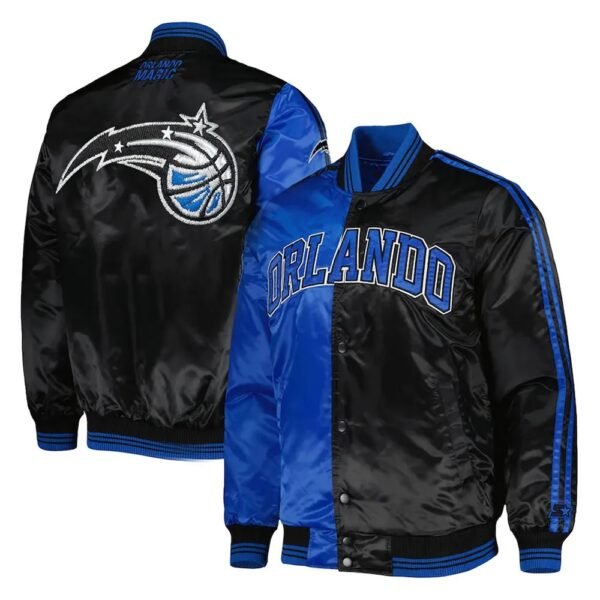 Orlando Magic Fast Break Blue and Black Satin Jacket