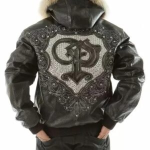 Pelle Pelle Crest Black Hood Leather Jacket