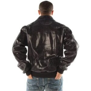 Pelle Pelle Black Python Leather Jacket
