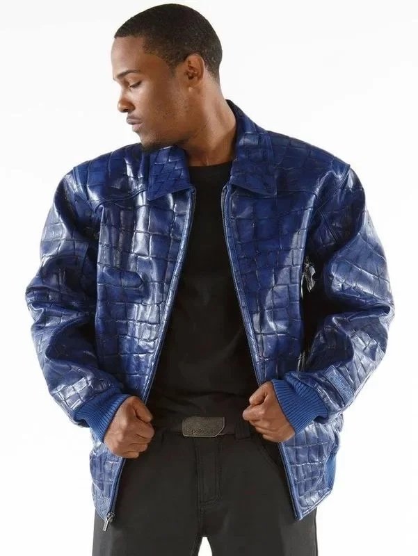 Pelle Pelle Crocodile Skin Blue Jacket