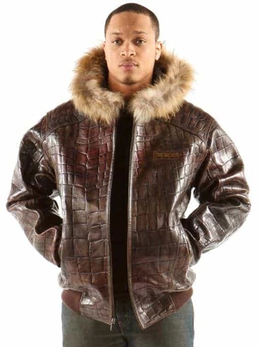 Pelle Pelle Crocodile Skin Brown Jacket