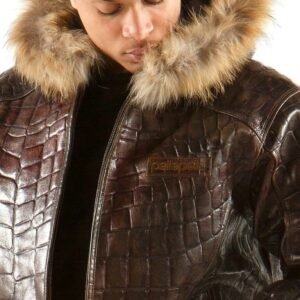 Pelle Pelle Crocodile Skin Brown Jacket