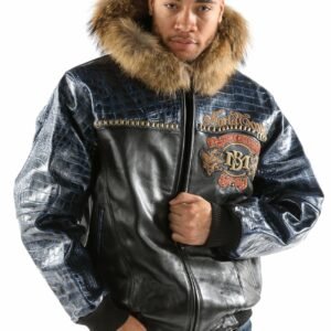 Pelle Pelle Forty Years Black And Blue MB Leather Jacket