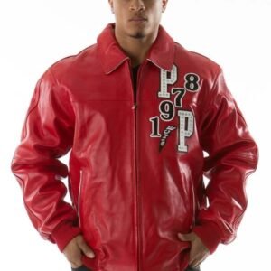 Pelle Pelle Red Fighting Tiger Leather Jacket