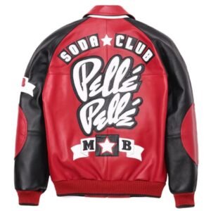 Pelle Pelle Soda Club Plush Red And Black Jacket