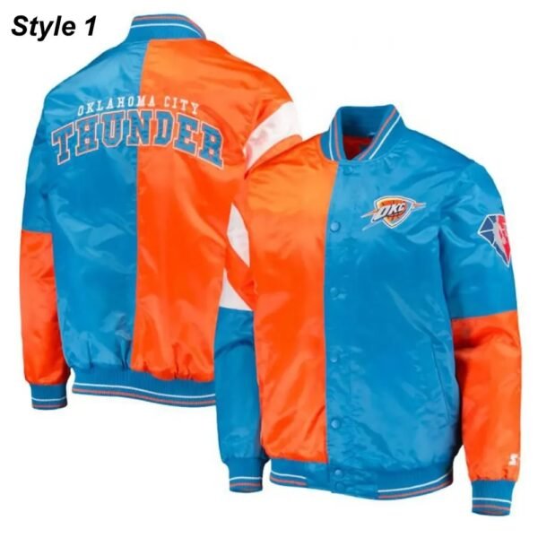 Starter Oklahoma City Thunder Orange and Blue Jacket