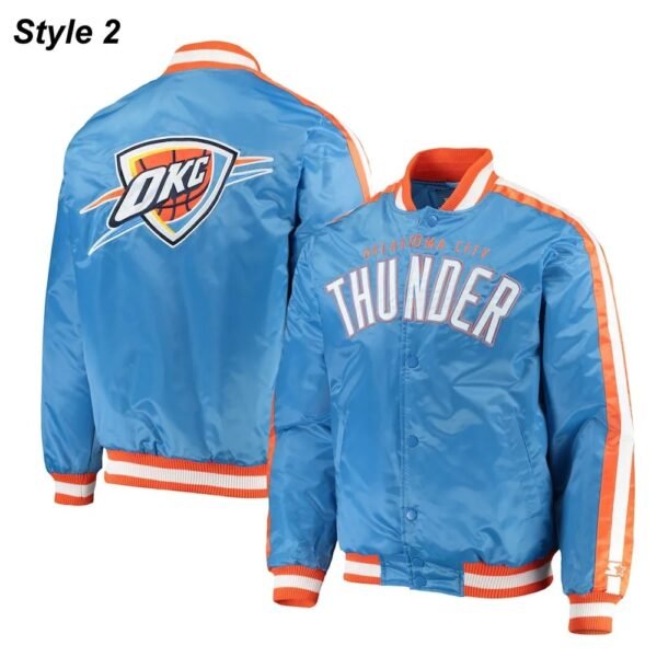 Starter Oklahoma City Thunder Orange and Blue Jacket