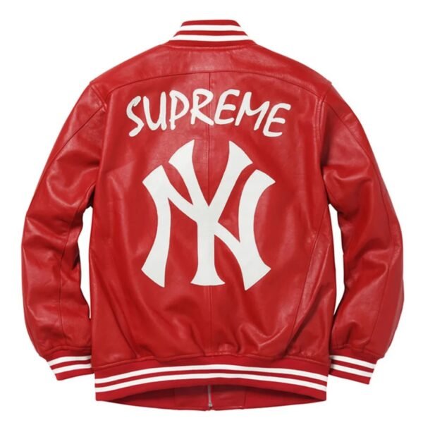 Supreme NY Yankees Leather Varsity Jacket