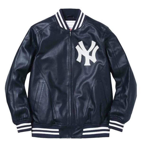 Supreme NY Yankees Leather Varsity Jacket