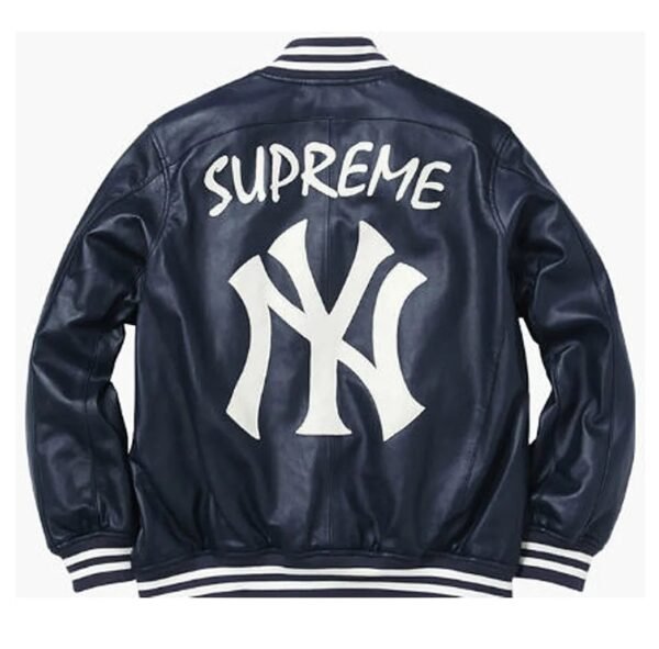 Supreme NY Yankees Leather Varsity Jacket