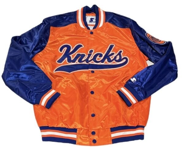 The Tradition II Team NY Knicks Orange & Blue Satin Jacket