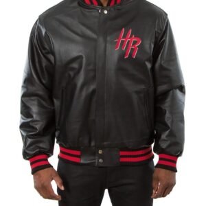 Varsity Houston Rockets Black Leather Jacket