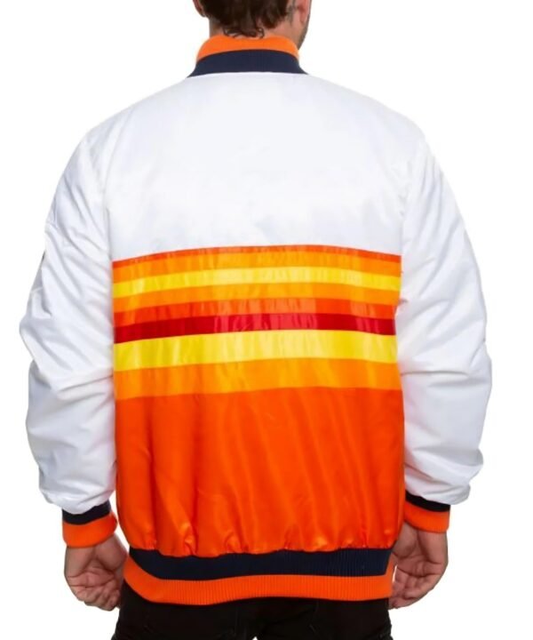 Houston Astros White And Orange Satin Jacket