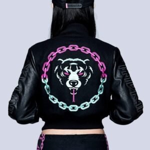 Death Adder Chain Crop Varsity Jacket