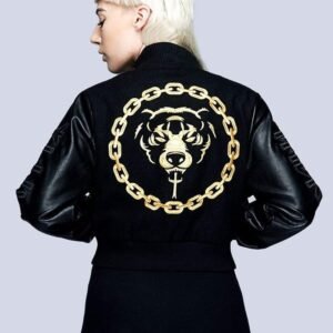 Death Adder Chain Crop Varsity Jacket