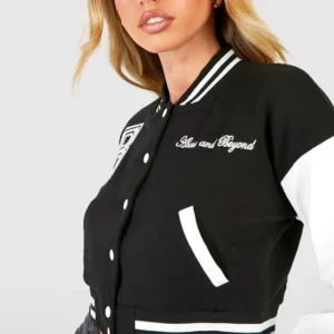 Crop Varsity Bomber Jacket
