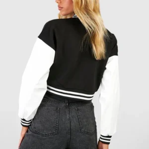 Crop Varsity Bomber Jacket