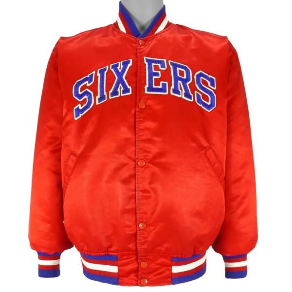 76ers Philadelphia Sixers Vintage Red Jacket