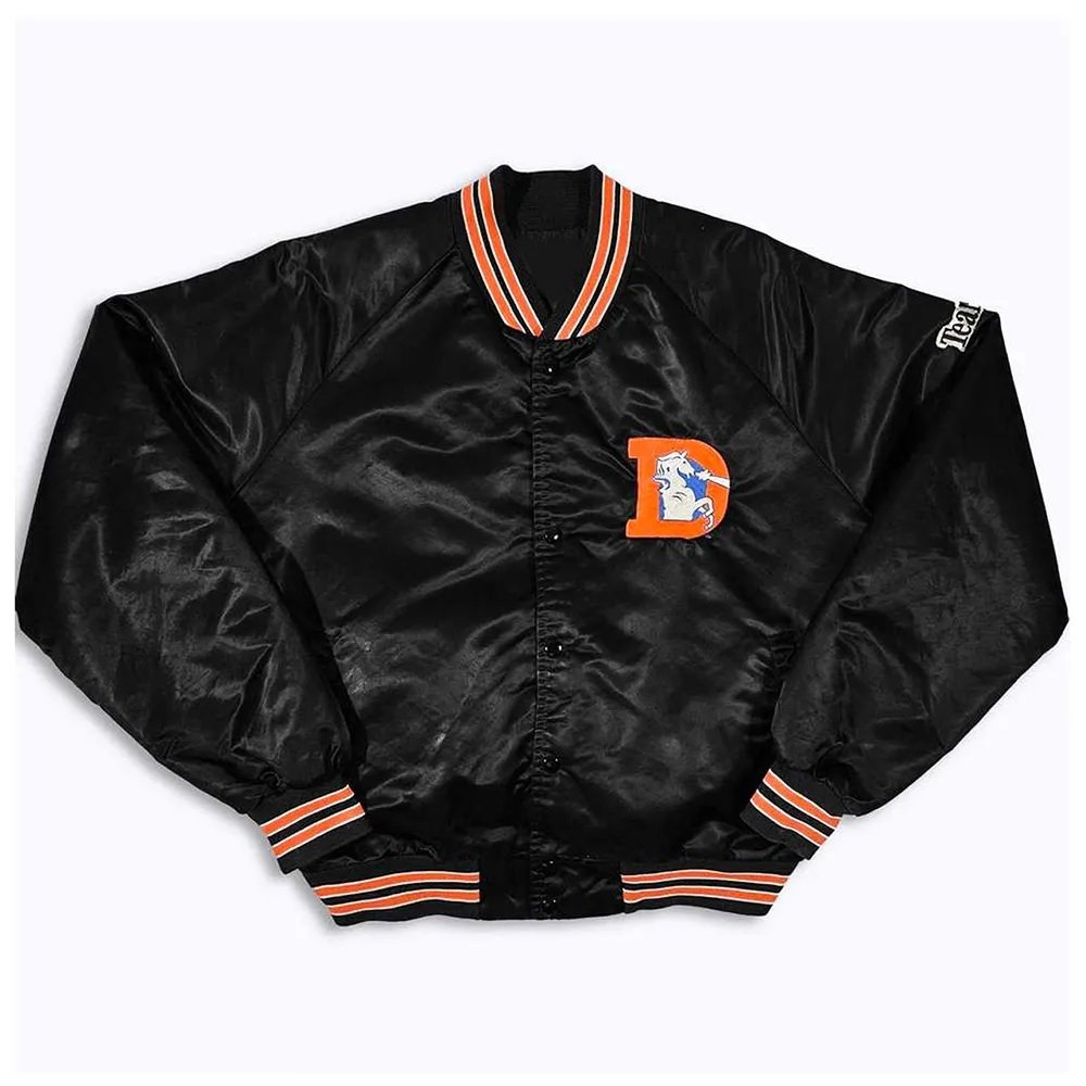 80s Denver Broncos Black Bomber Jacket