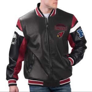 Arizona Cardinals Full-Zip Leather Varsity Jacket