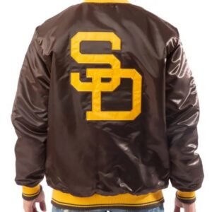 Bomber San Diego Padres Brown Satin Jacket