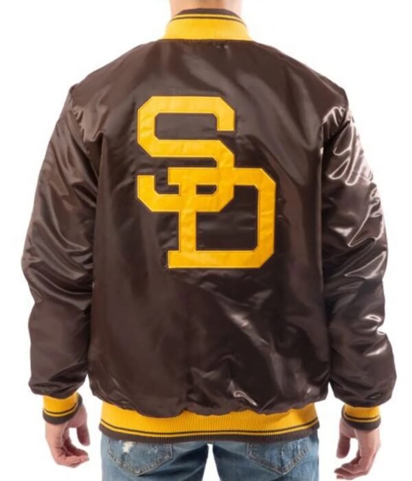 Bomber San Diego Padres Brown Satin Jacket